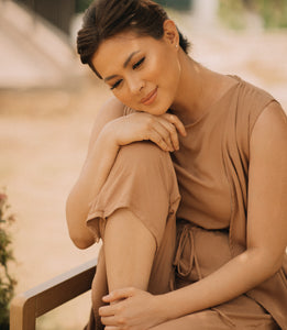 MUM x LQA: Liz Jumpsuit with Attached Long Vest