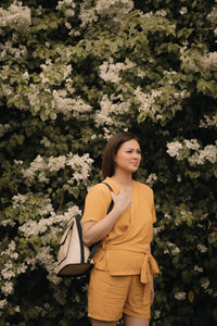 MUM x LQA: Denille Wrap Top and Shorts Set
