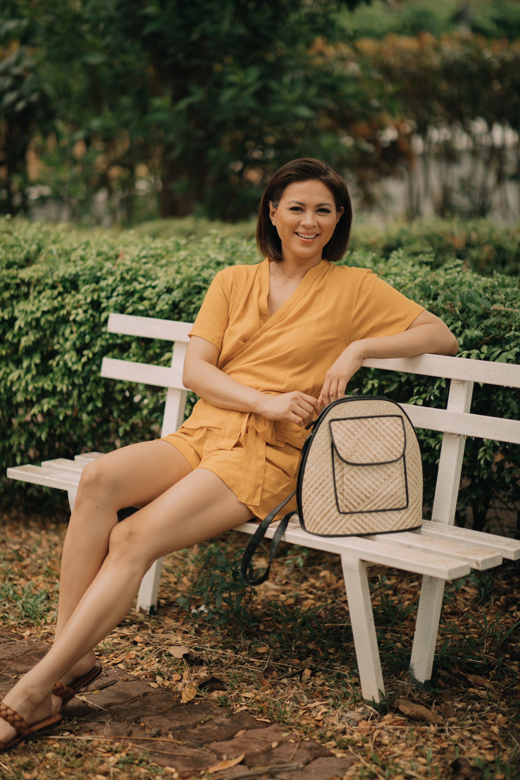 MUM x LQA: Denille Wrap Top and Shorts Set