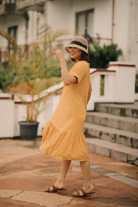 MUM x LQA:  Ivy A-line Ruffled Dress with Folded Sleeves