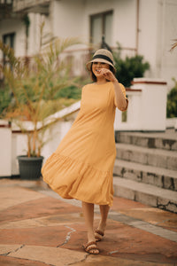 MUM x LQA:  Ivy A-line Ruffled Dress with Folded Sleeves