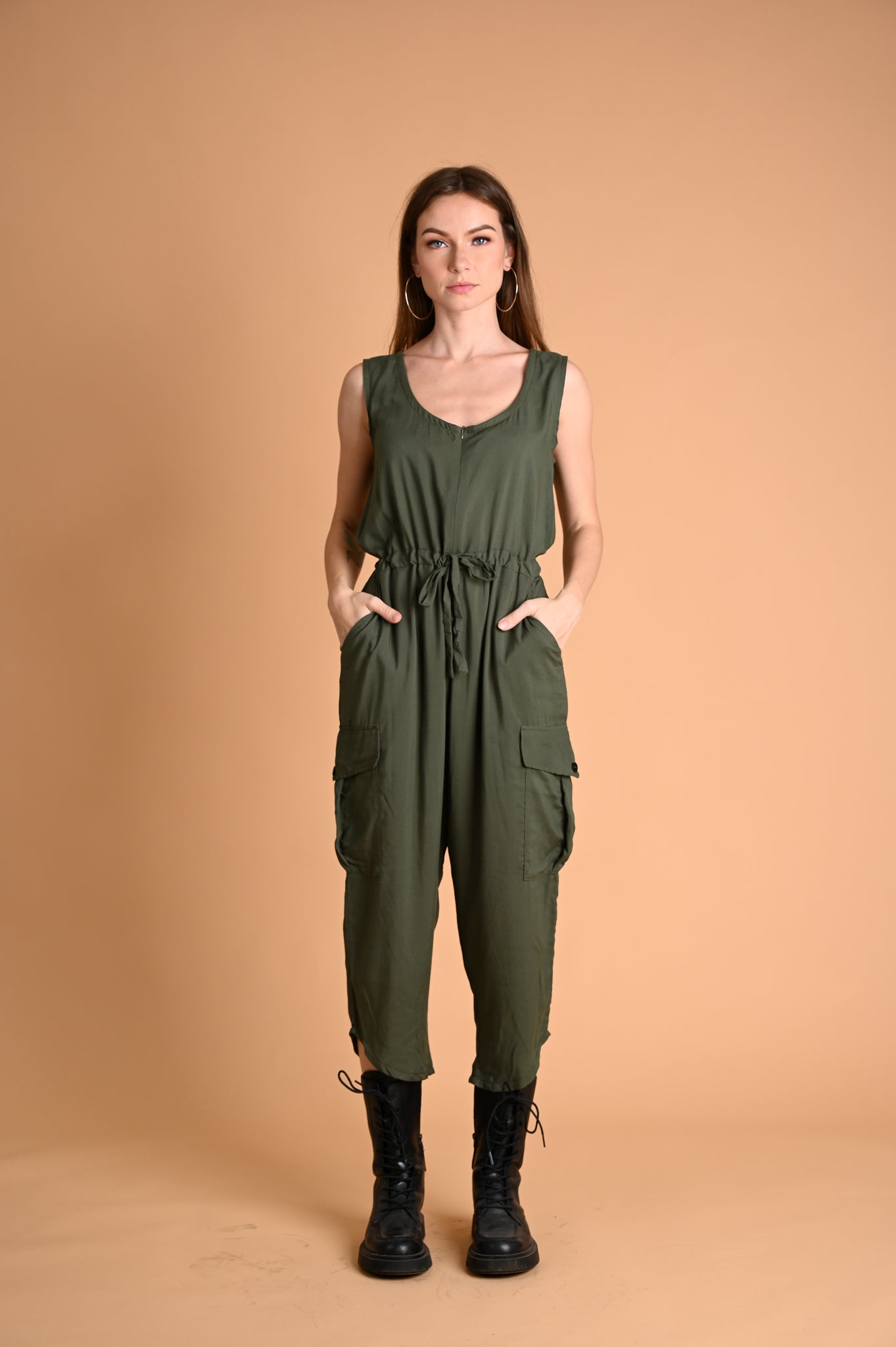 Safari: Ashlyn Cargo Sleeveless Romper