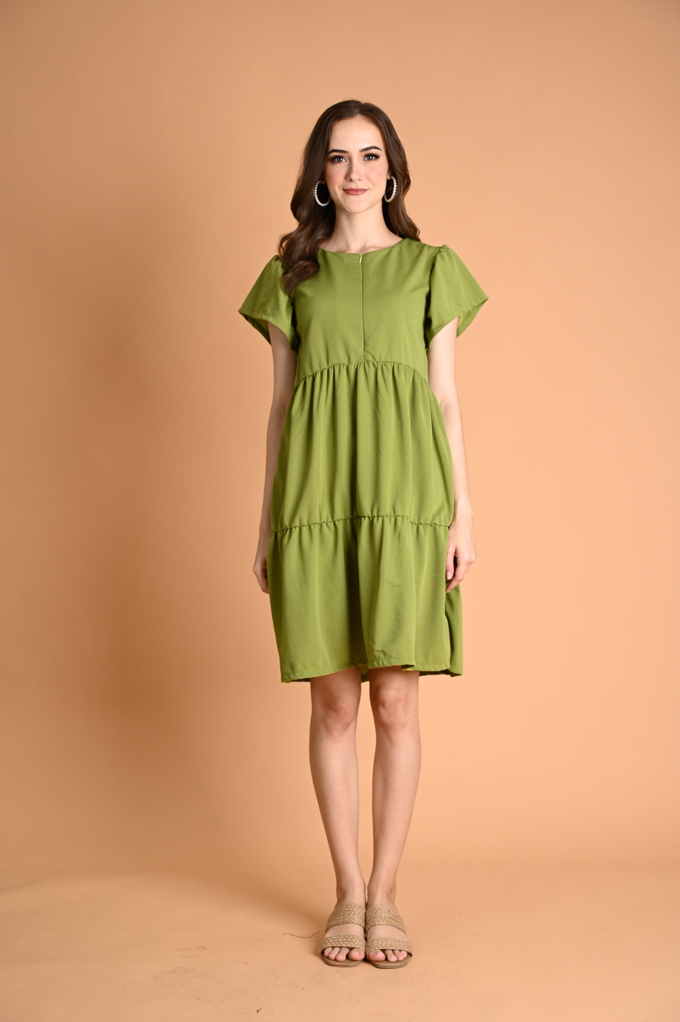 Green: Nancy Tiered Mini Dress