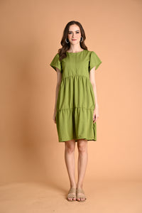 Green: Nancy Tiered Mini Dress