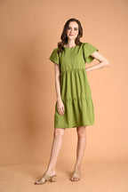 Green: Nancy Tiered Mini Dress