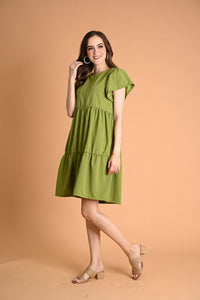 Green: Nancy Tiered Mini Dress