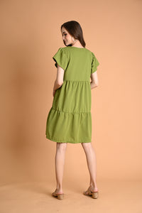 Green: Nancy Tiered Mini Dress