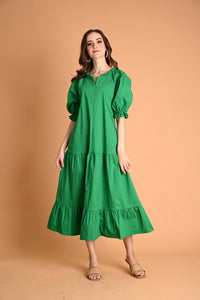 Green: Audrey A-line Maxi Dress