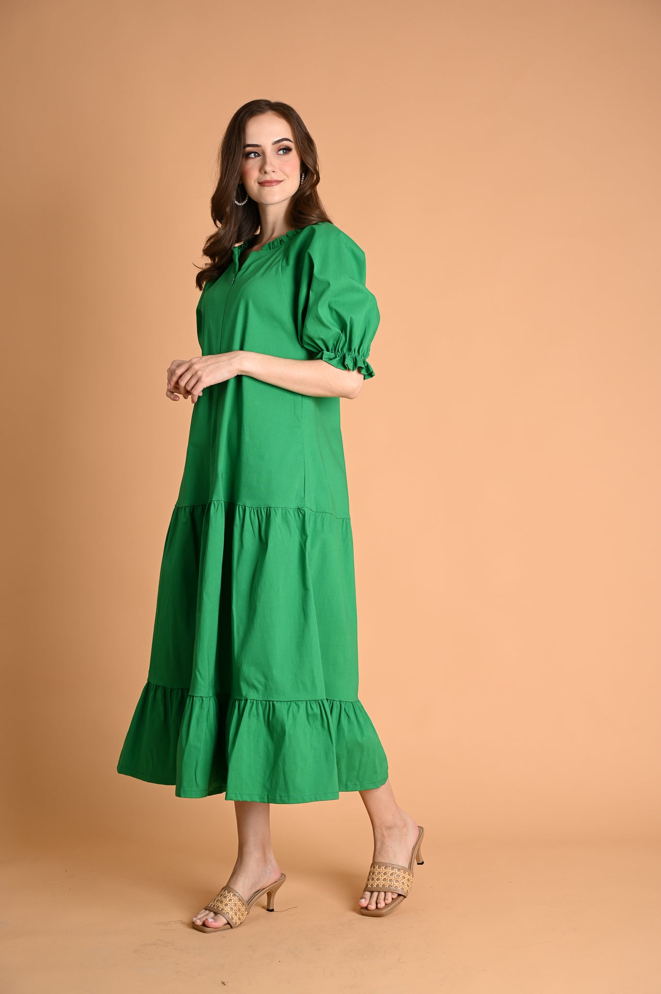 Green: Audrey A-line Maxi Dress