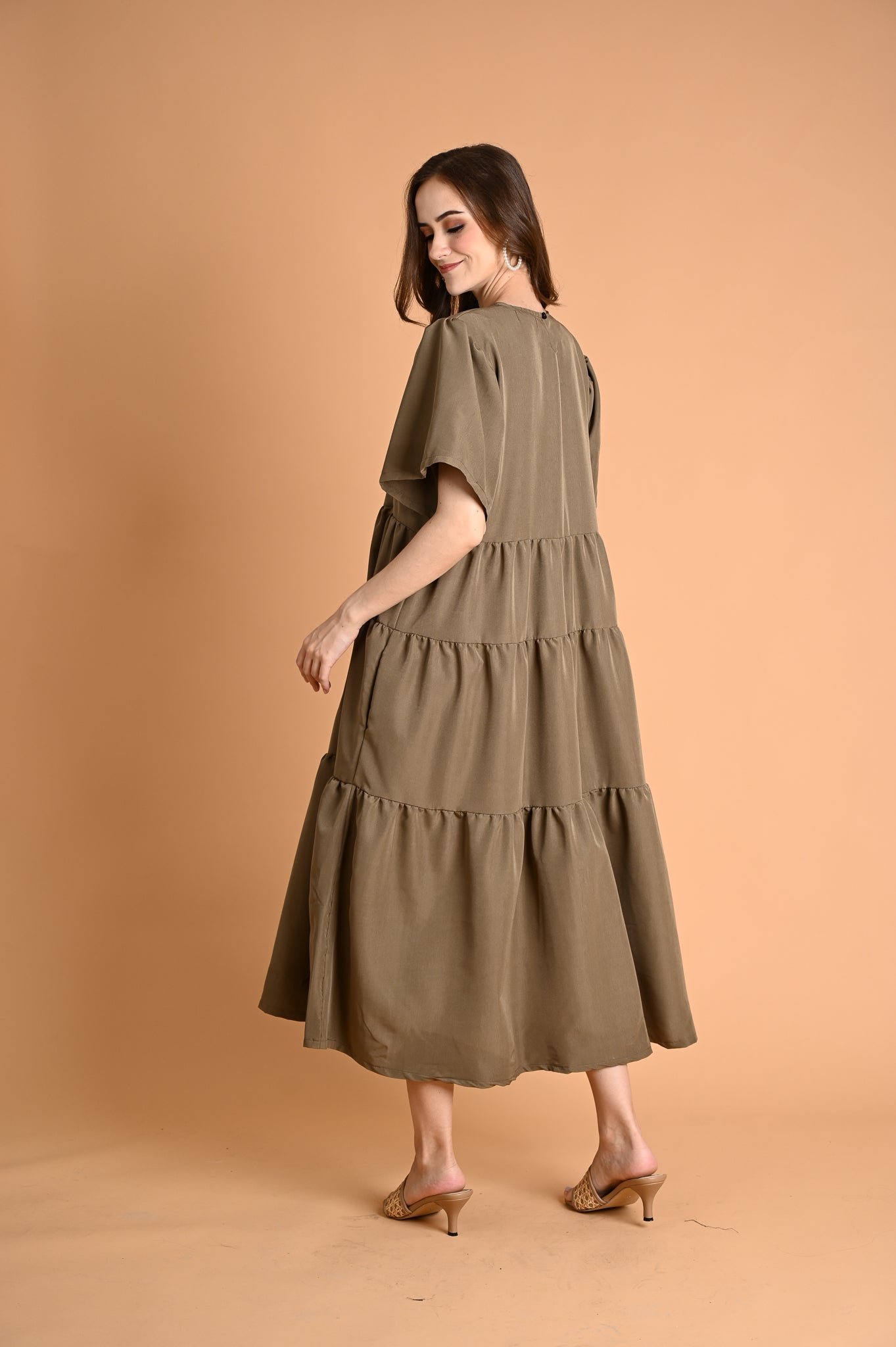 Green: Monet Tiered Maxi Dress
