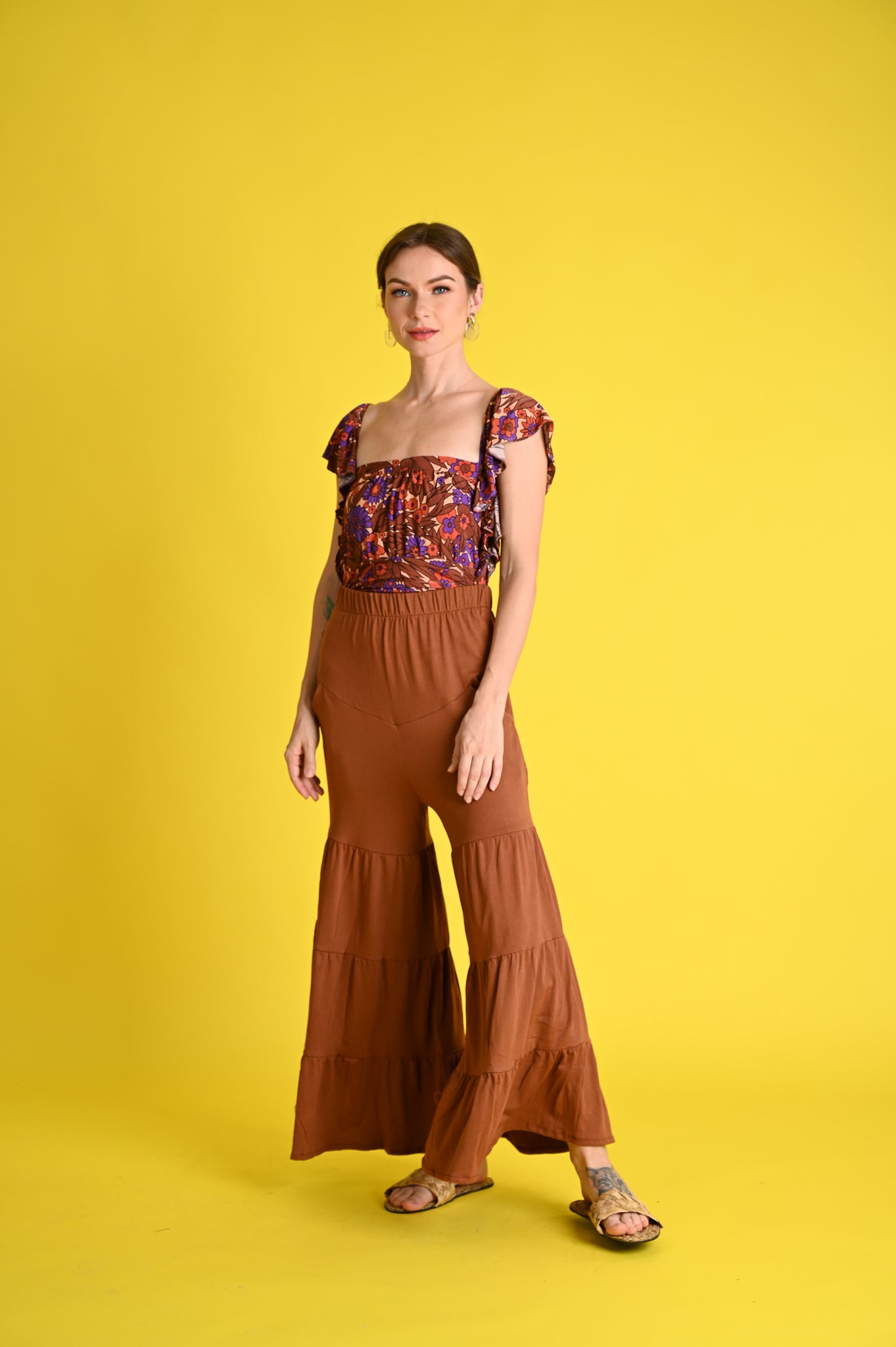 Swim: Spice Swimsuit and Tiered Pants Cover-up