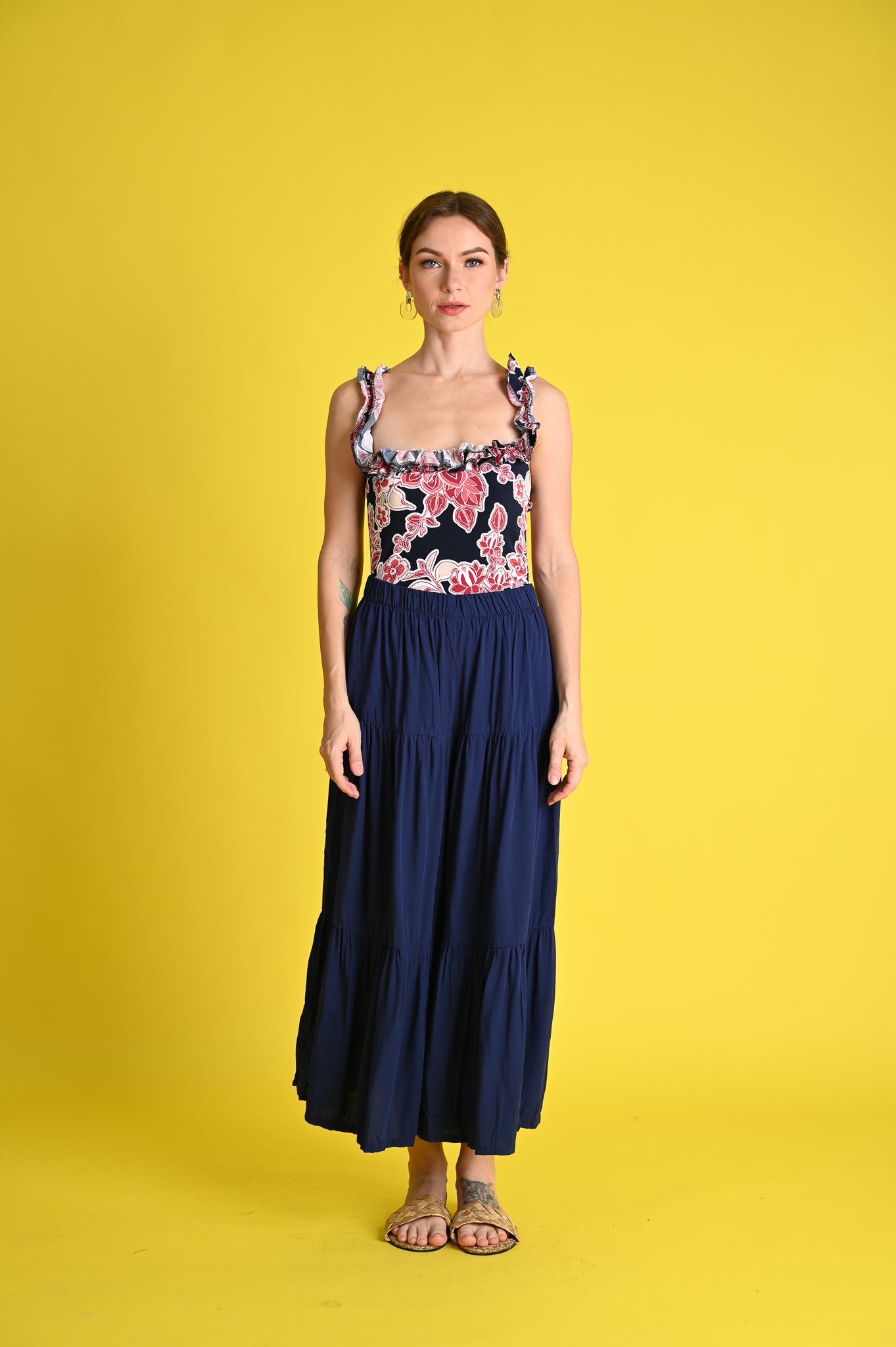 Swim: Cay Swimsuit with Tiered Pants Cover-up