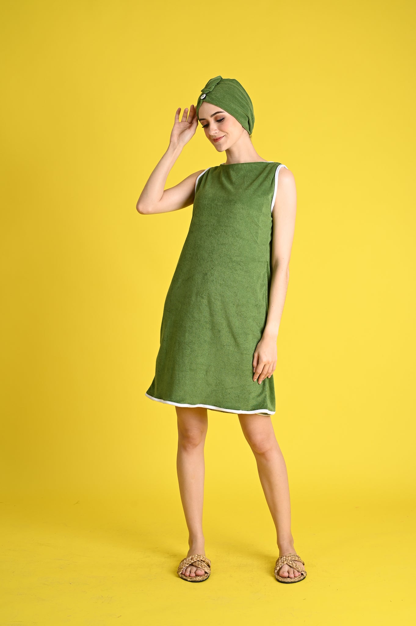 Swim: Kazu Cover-up Dress with Hair Wrap