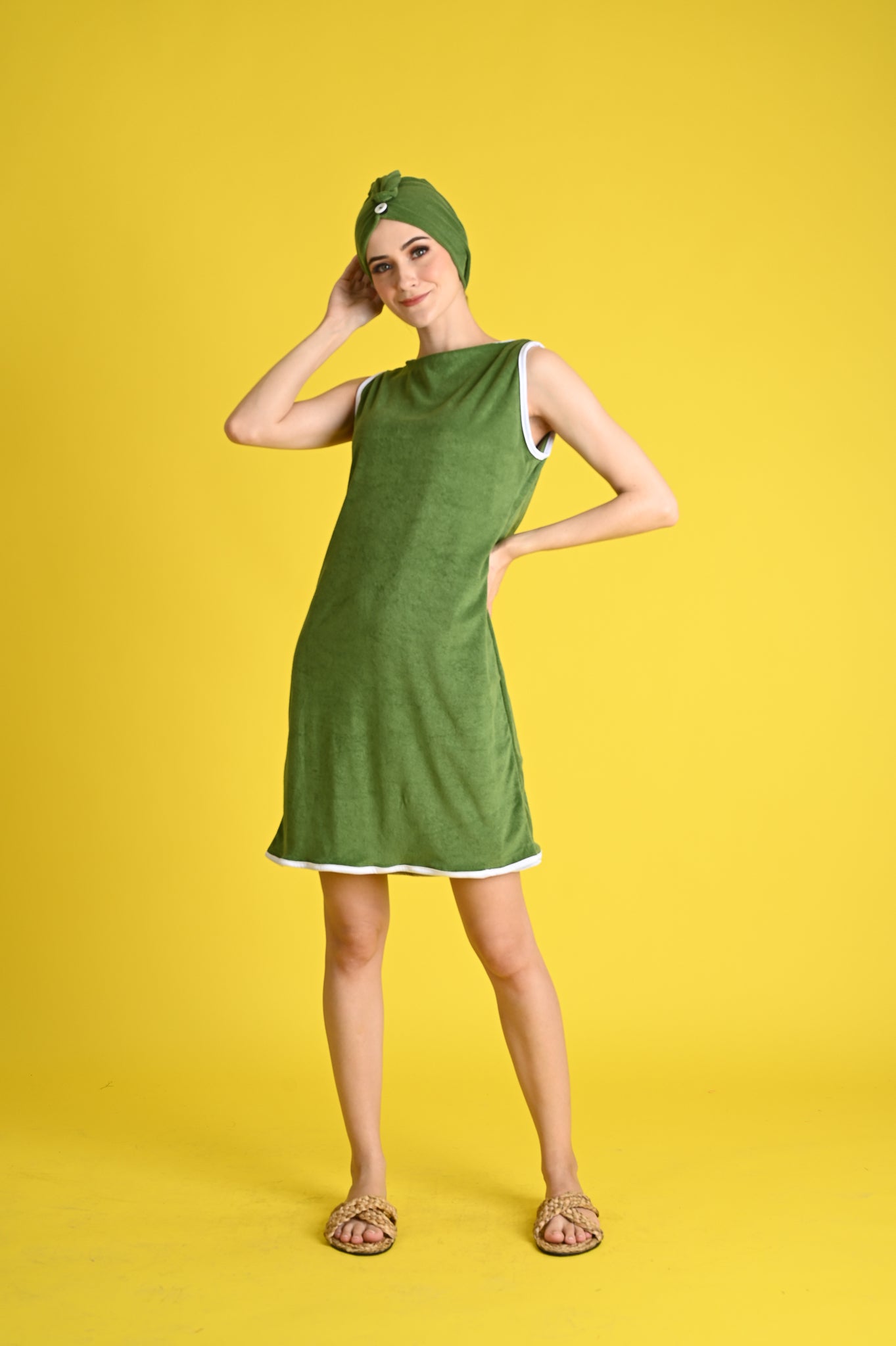 Swim: Kazu Cover-up Dress with Hair Wrap
