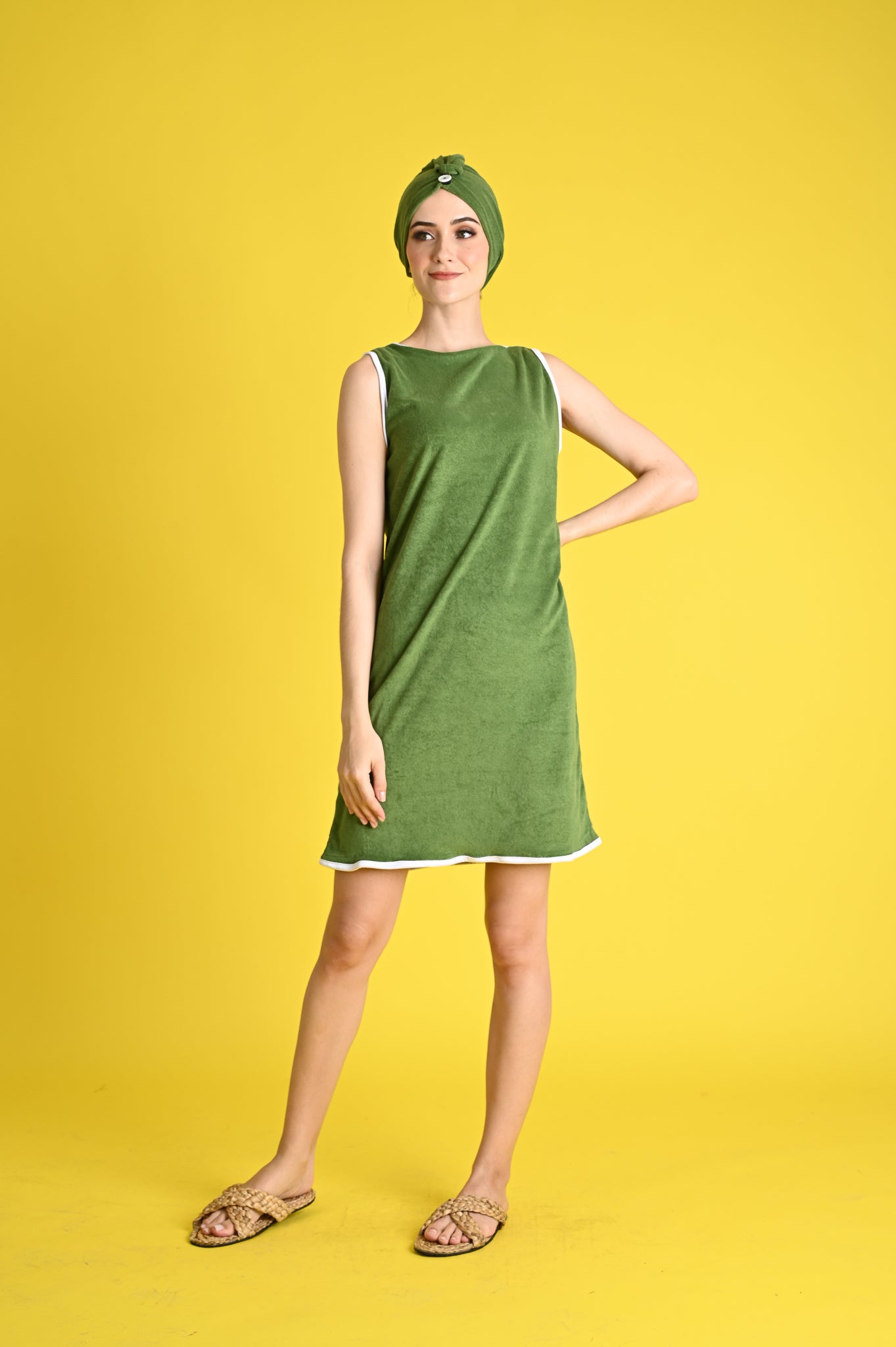 Swim: Kazu Cover-up Dress with Hair Wrap