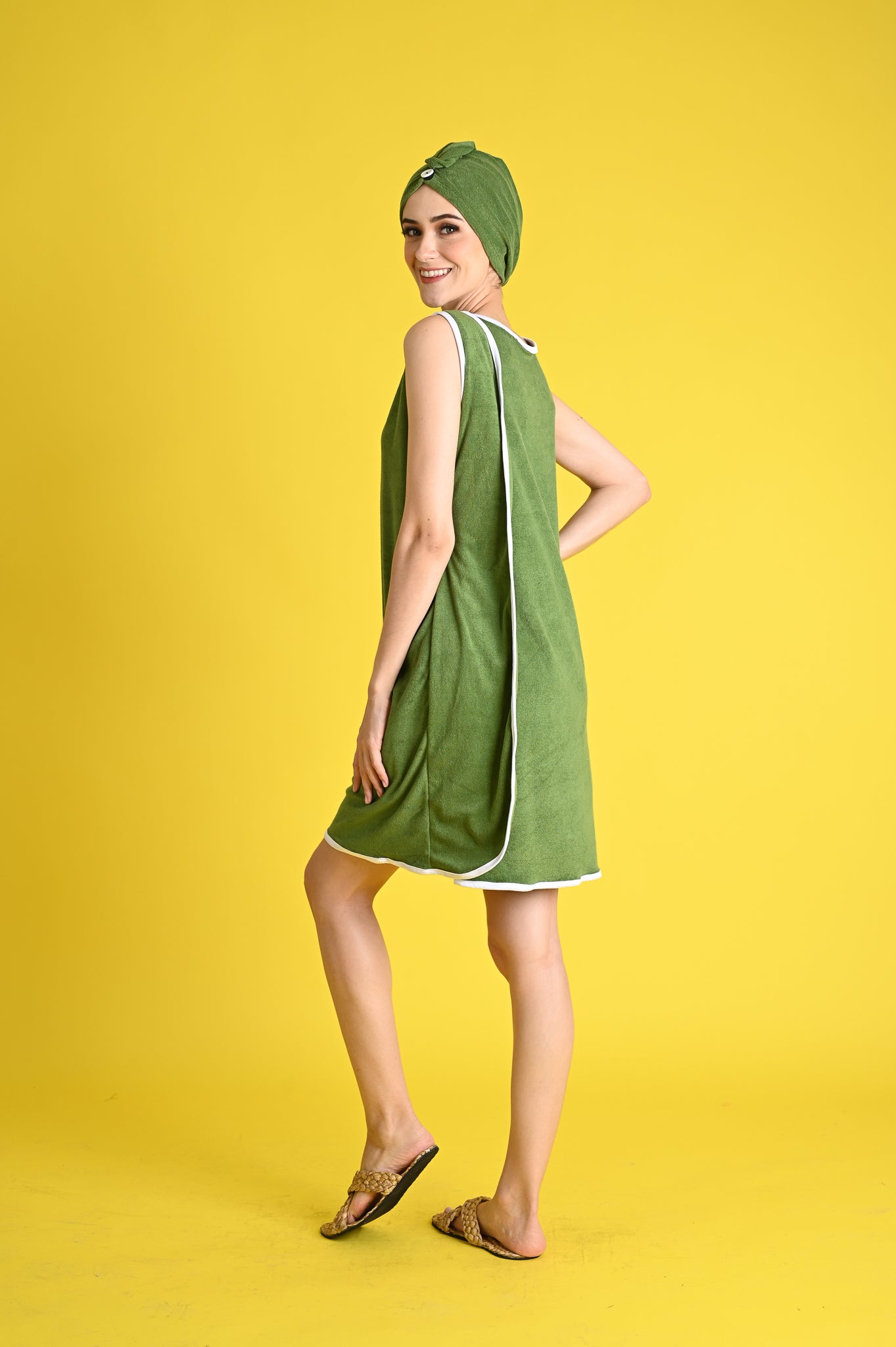 Swim: Kazu Cover-up Dress with Hair Wrap