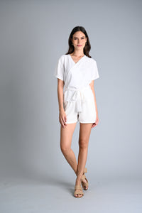 MUM x LQA: Denille Wrap Top and Shorts Set