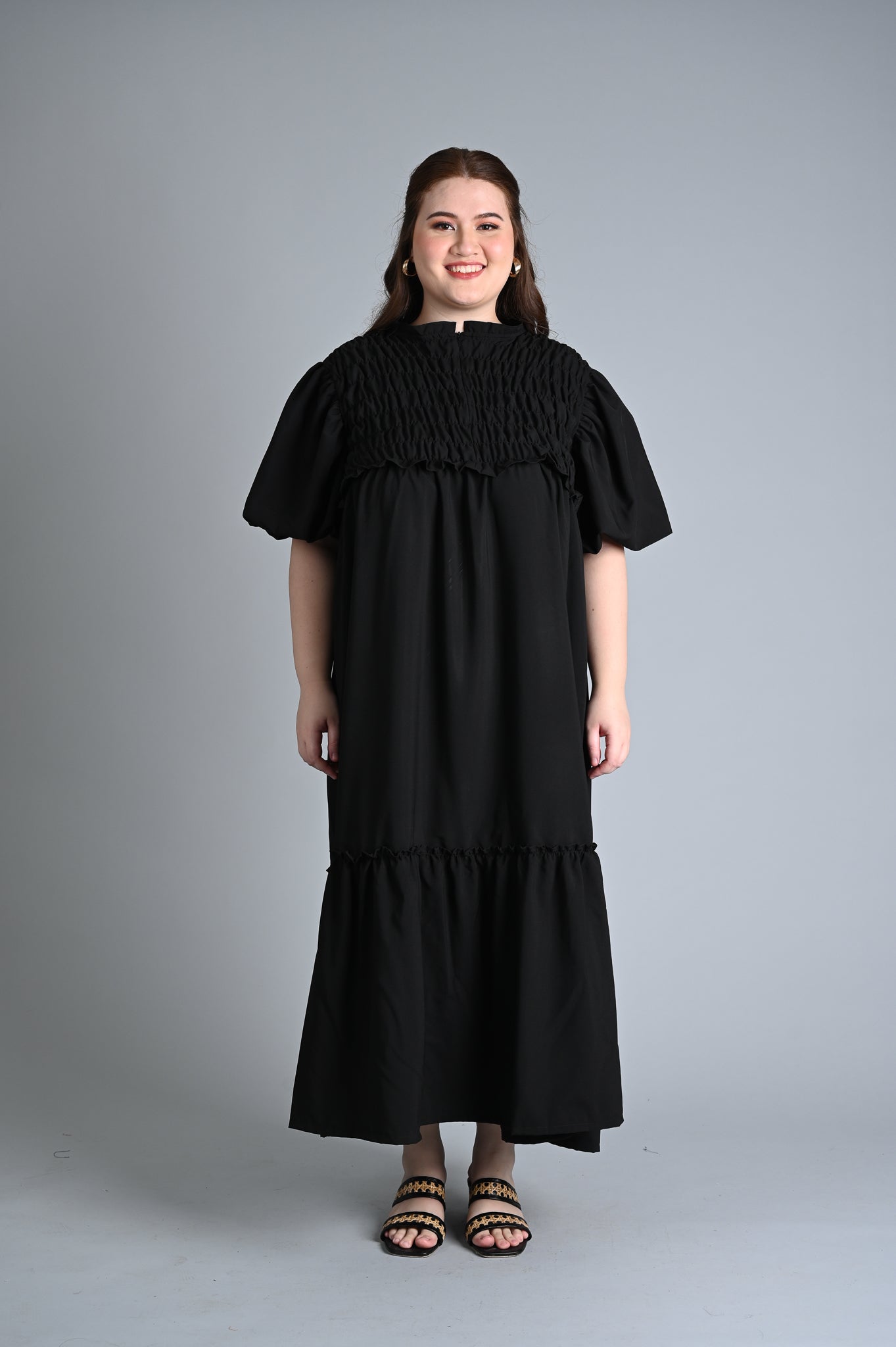 Black: Herna Smocked Dress