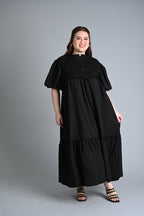 Black: Herna Smocked Dress