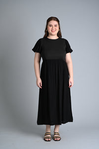 Black: Sharmaine Combi Fabric Dress