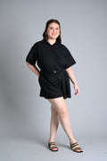 Black: Margie Top and Shorts Set