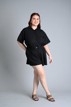 Black: Margie Top and Shorts Set