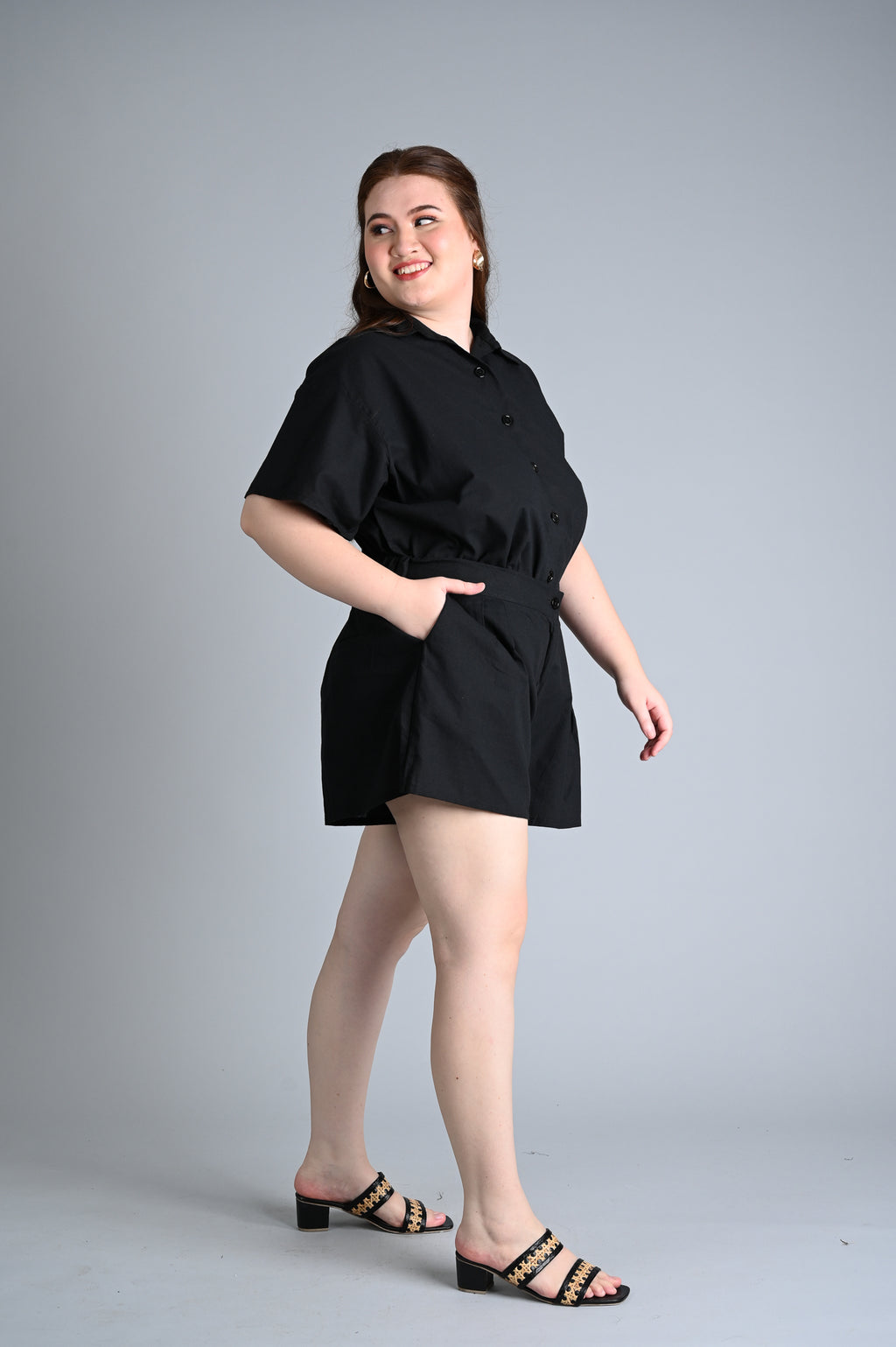 Black: Margie Top and Shorts Set