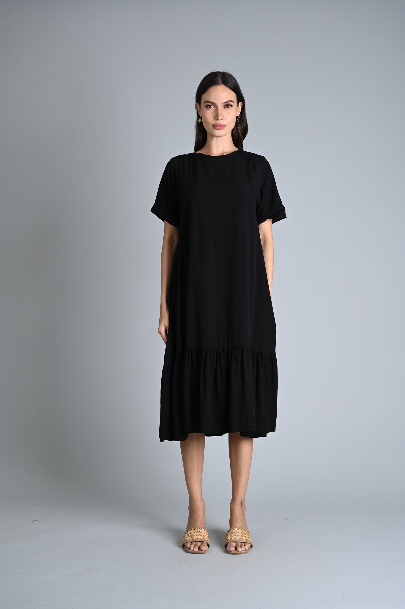 MUM x LQA:  Ivy A-line Ruffled Dress with Folded Sleeves