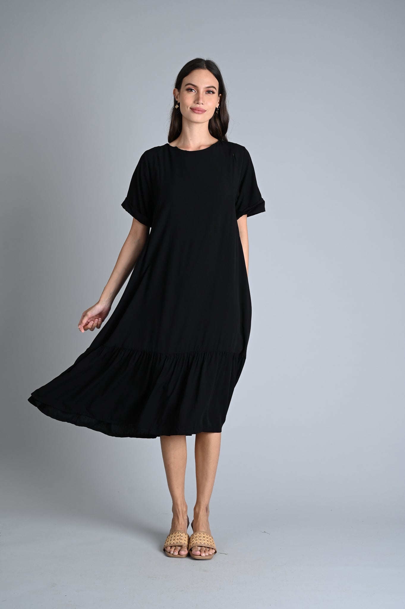 MUM x LQA:  Ivy A-line Ruffled Dress with Folded Sleeves