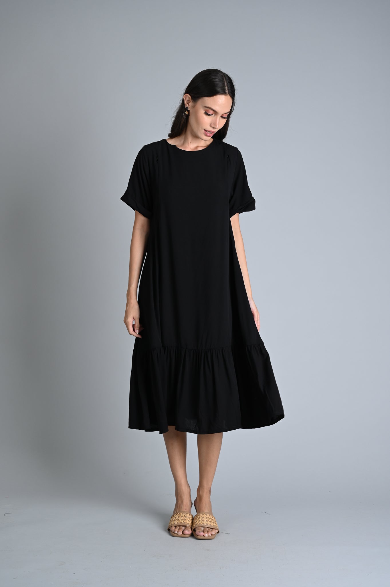 MUM x LQA:  Ivy A-line Ruffled Dress with Folded Sleeves