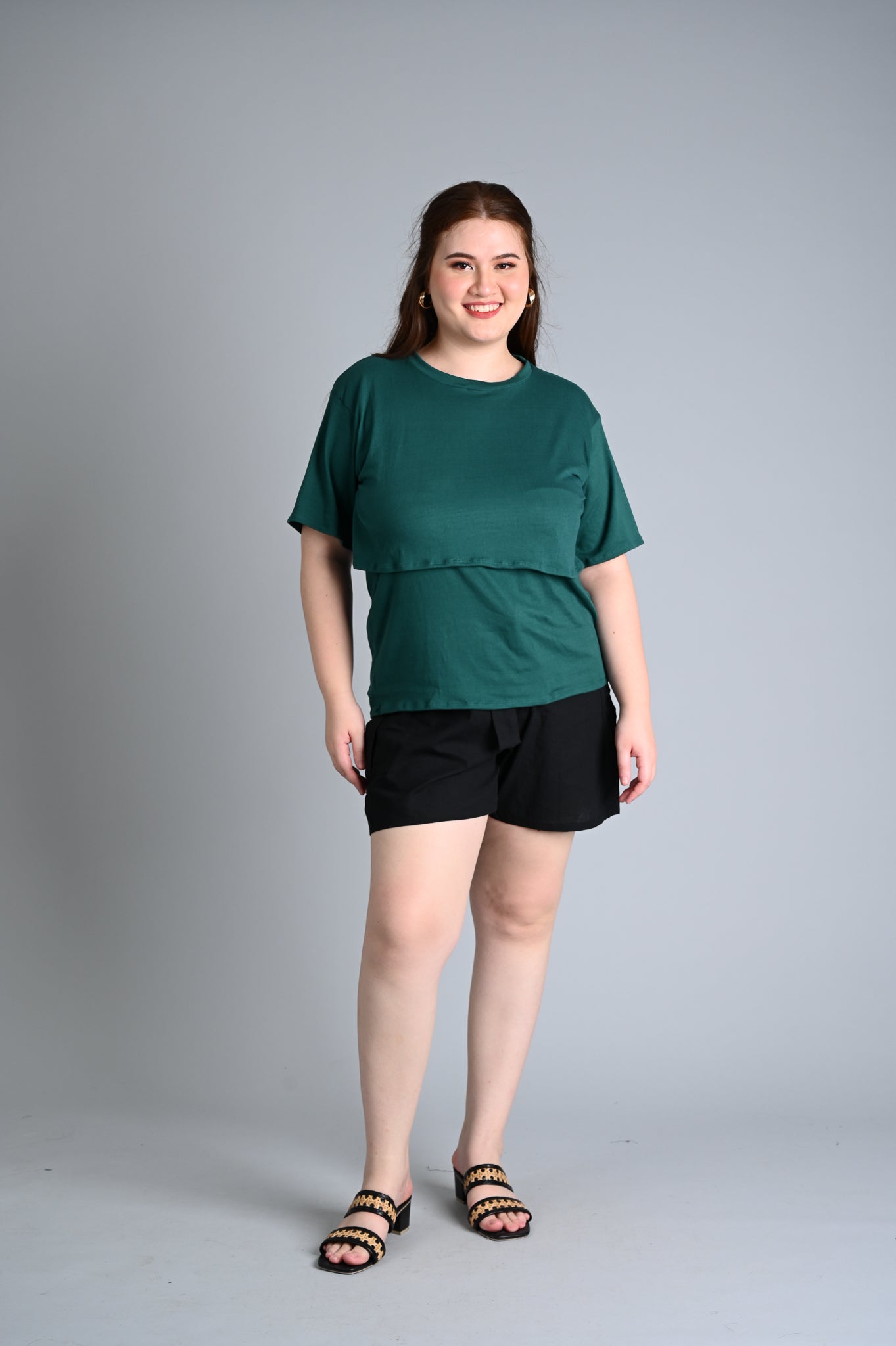 Plus-Size Basic Breastfeeding Shirt