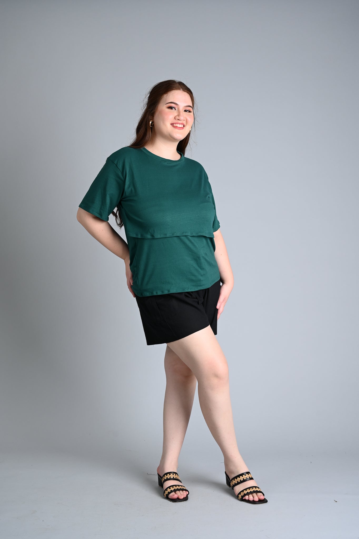Plus-Size Basic Breastfeeding Shirt