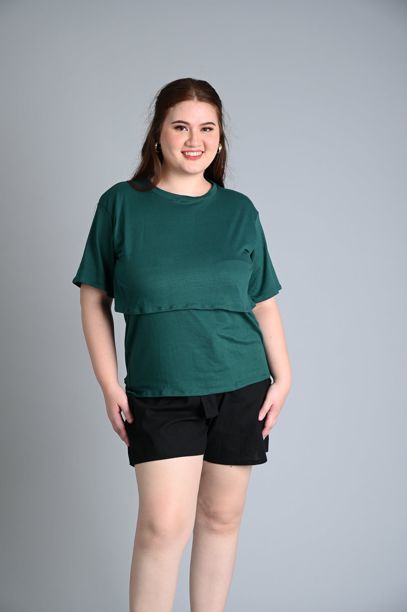 Plus-Size Basic Breastfeeding Shirt