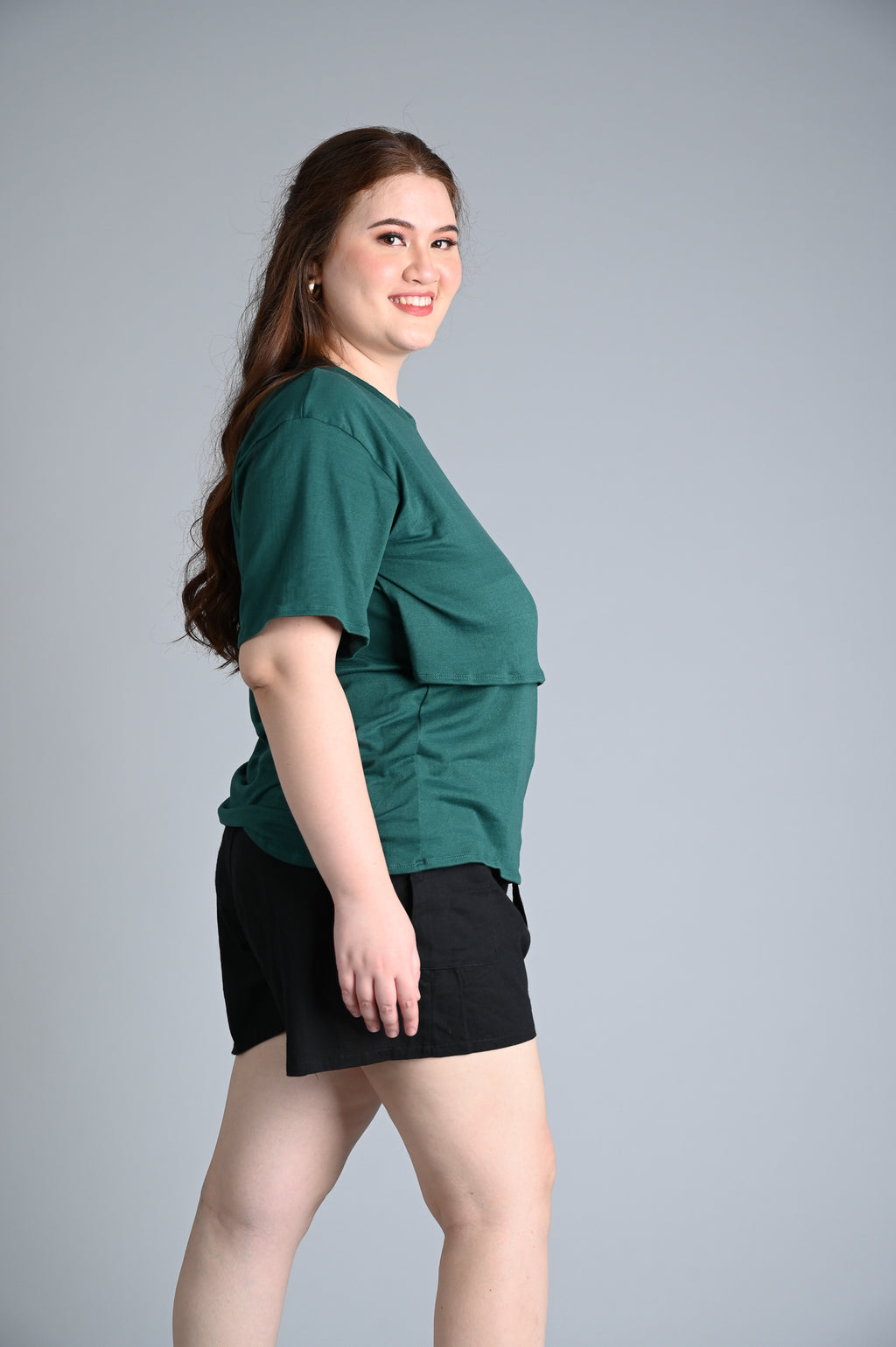 Plus-Size Basic Breastfeeding Shirt