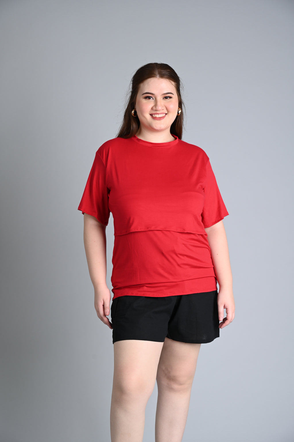 Plus-Size Basic Breastfeeding Shirt