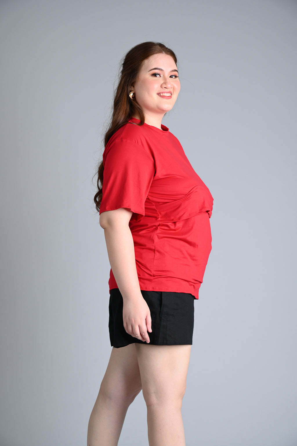 Plus-Size Basic Breastfeeding Shirt