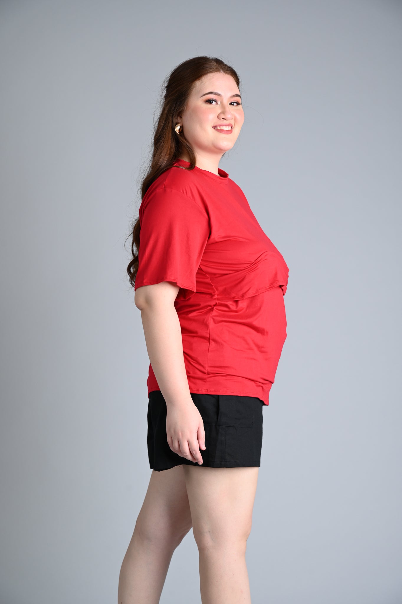 Plus-Size Basic Breastfeeding Shirt