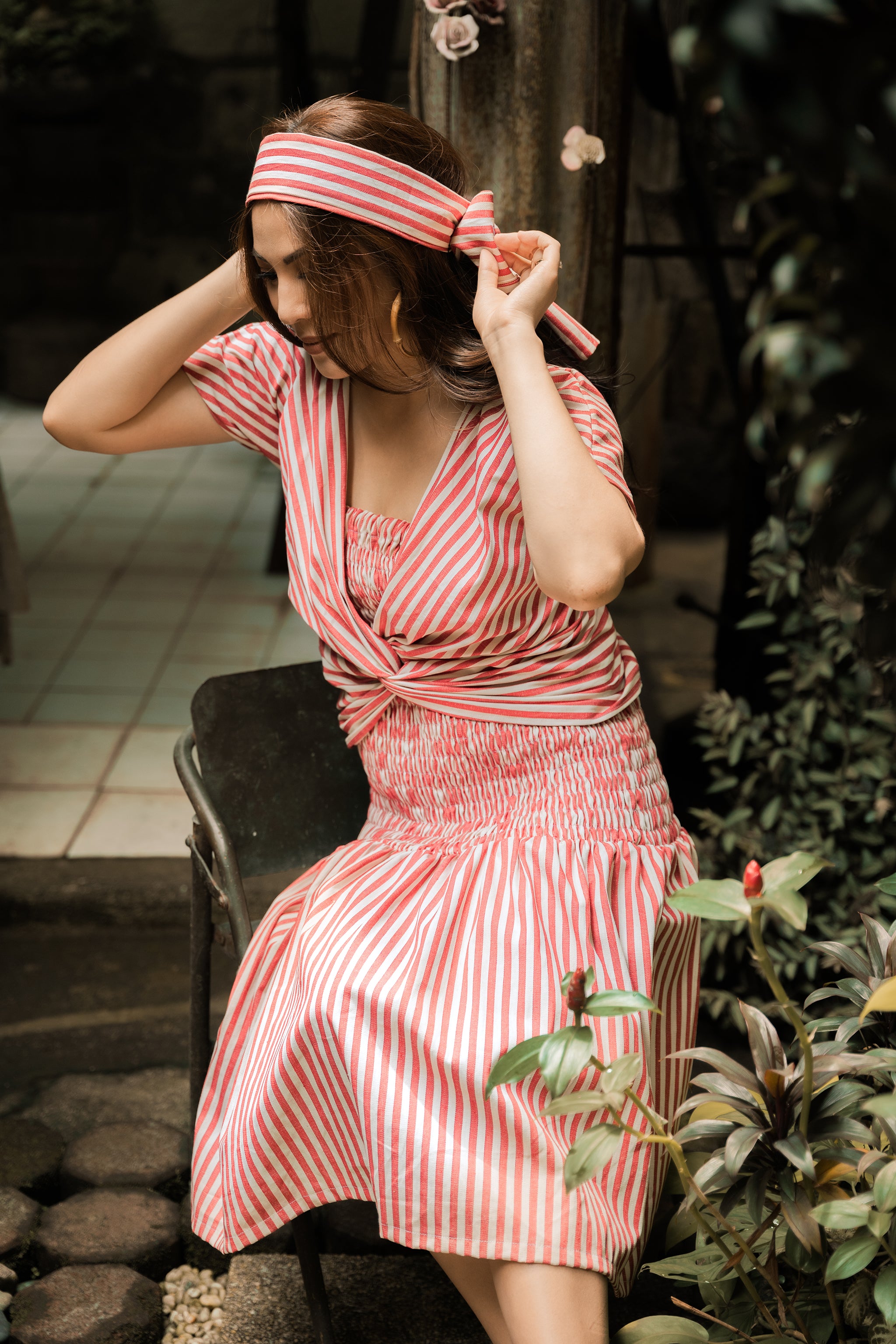 MUM x LDG 3: Clara Red Woven Stripes Multi-way Coords