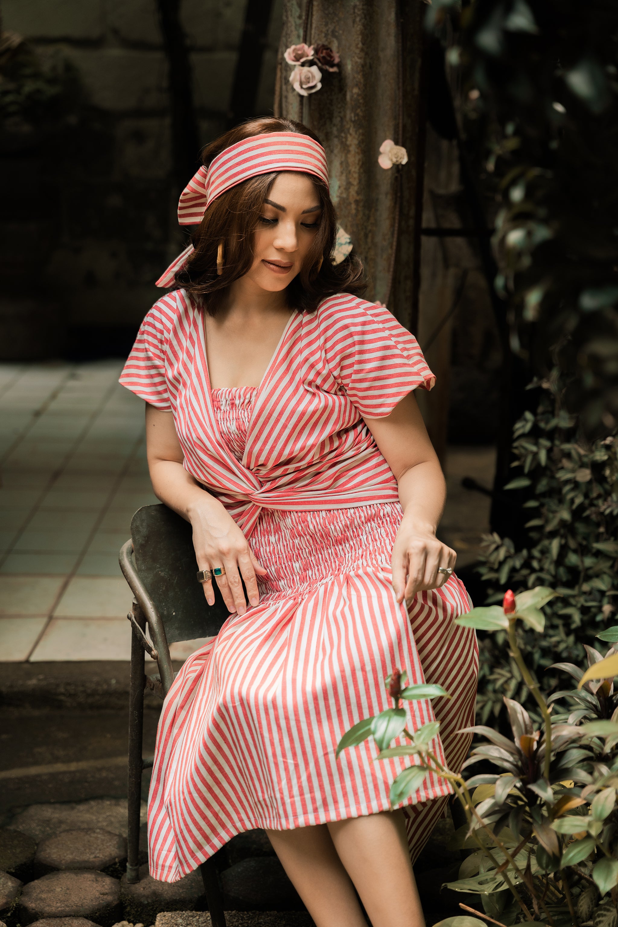 MUM x LDG 3: Clara Red Woven Stripes Multi-way Coords