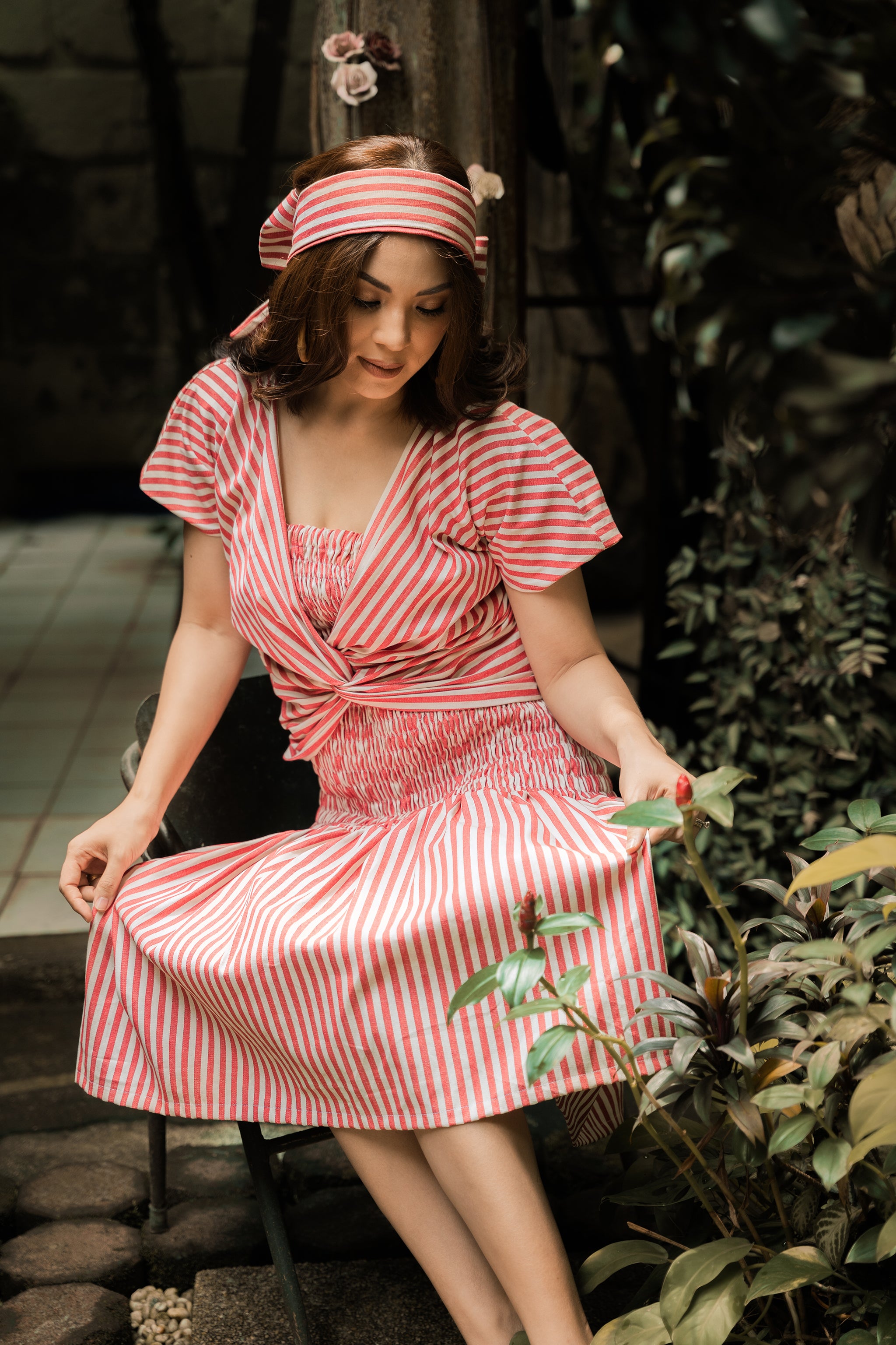 MUM x LDG 3: Clara Red Woven Stripes Multi-way Coords