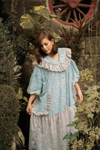 MUM x LDG 3: Dolores PREMIUM Pastel Floral A-Shape Dress in Popcorn Type Fabric