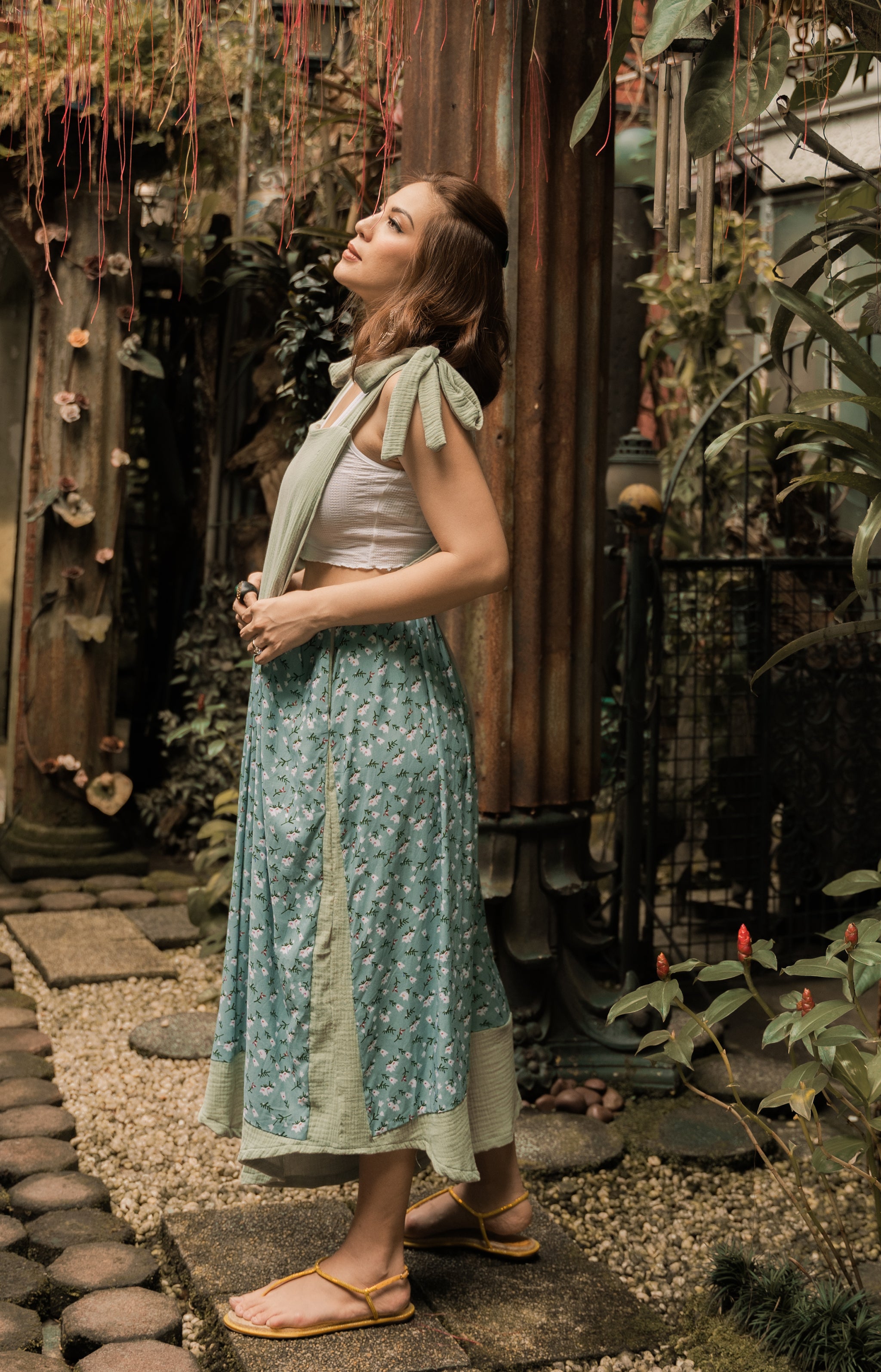 MUM x LDG 3: Ula Jumper Cullotes in Premium Double Gauze Fabric With Floral Accent