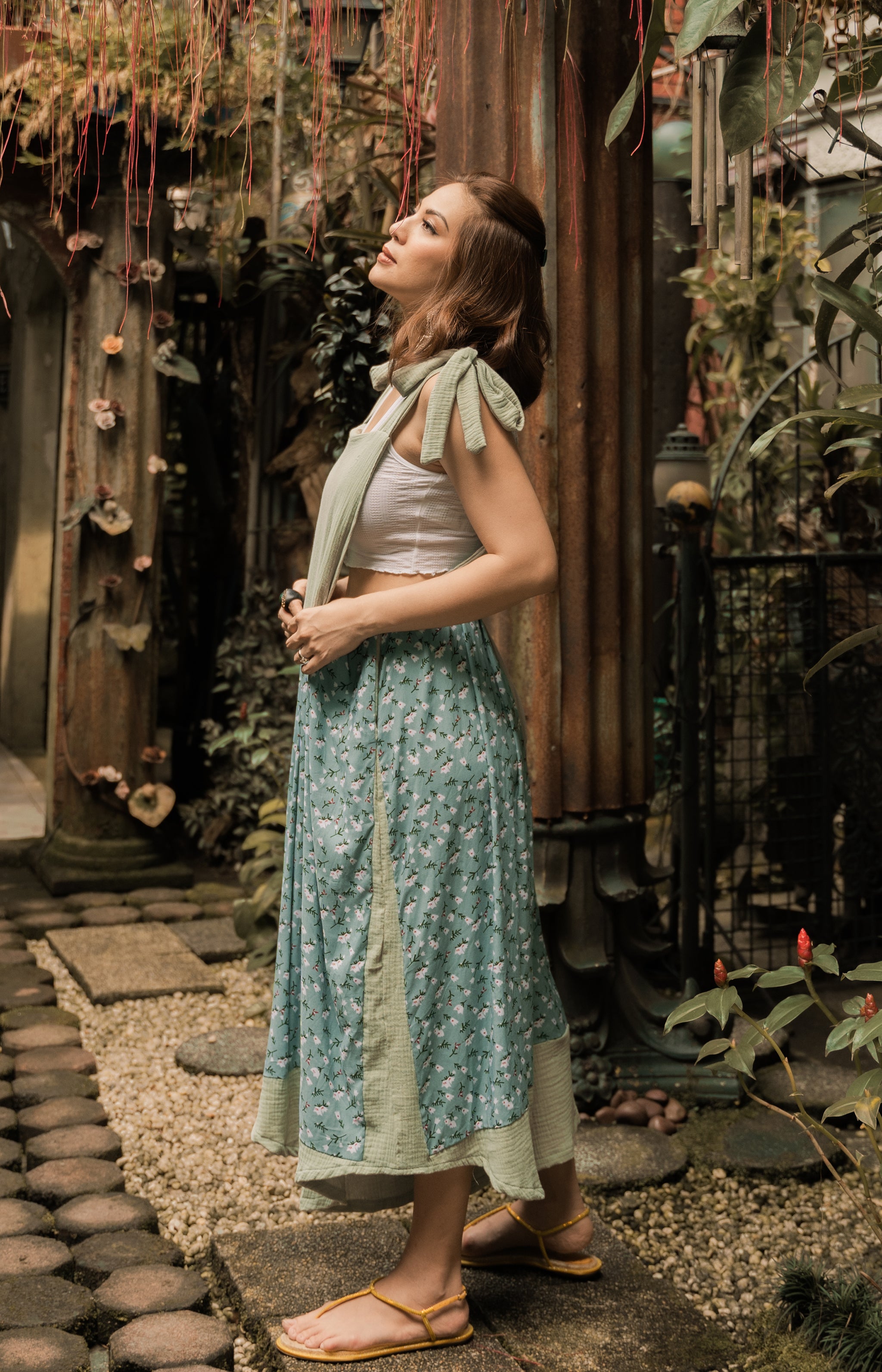 MUM x LDG 3: Ula Jumper Cullotes in Premium Double Gauze Fabric With Floral Accent