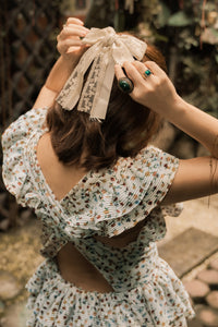 MUM x LDG 3: Lucia White Pleated Floral Dress