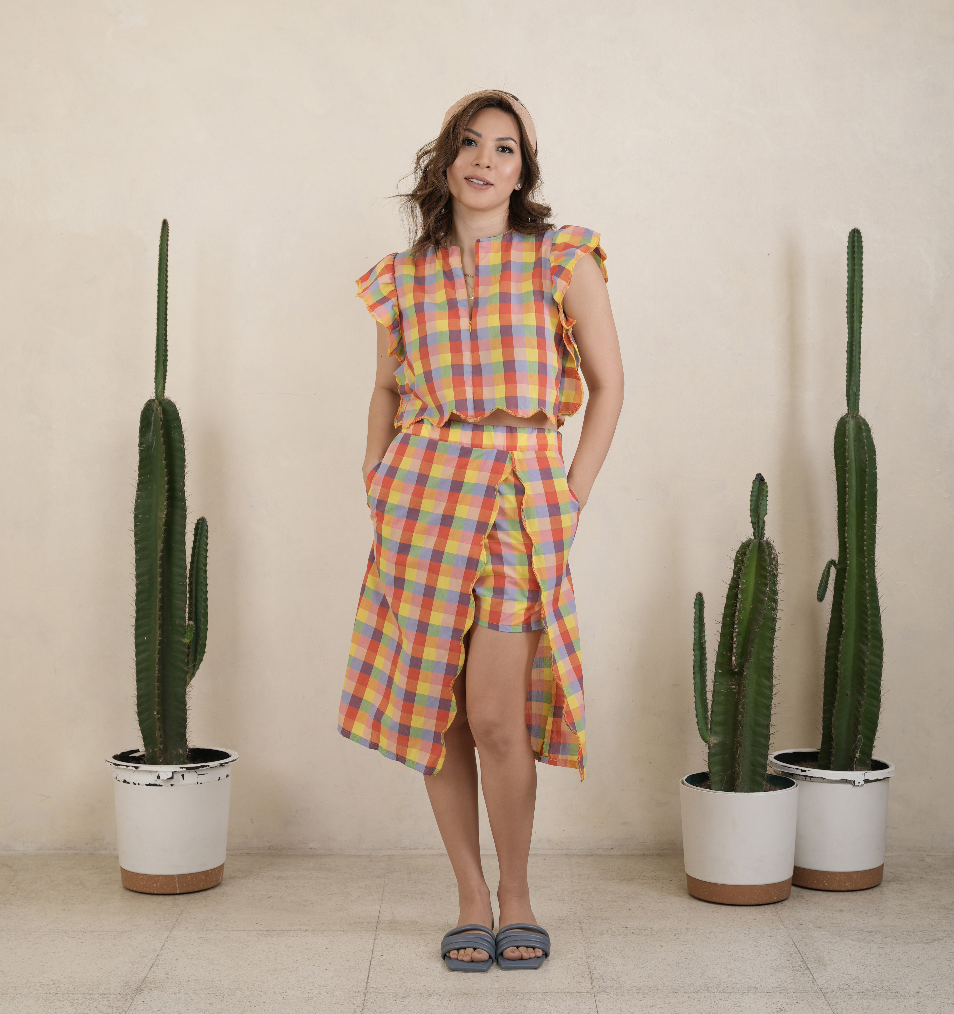 MUM x LDG 3: Halina Plaid Scalloped Co-ords