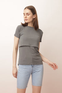 Basic Breastfeeding Shirt in Neutral Tones