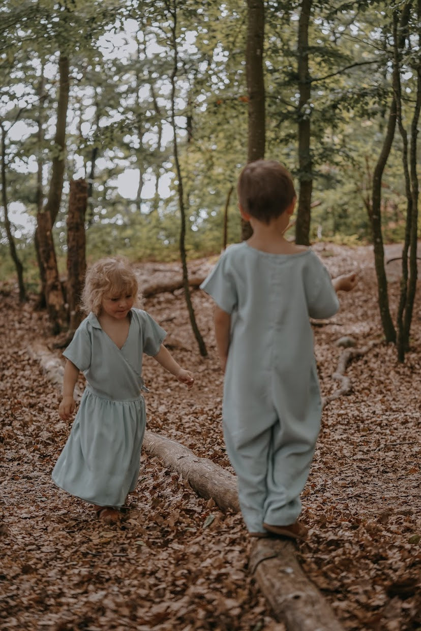 Lille Venn 01: Habi Linen-Blend Surplice Dress